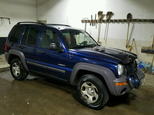 1J4GL48K84W327634 - 2004 JEEP LIBERTY SP BLUE photo 1