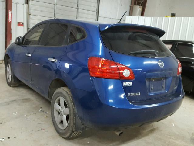 JN8AS5MT3AW010511 - 2010 NISSAN ROGUE S BLUE photo 3