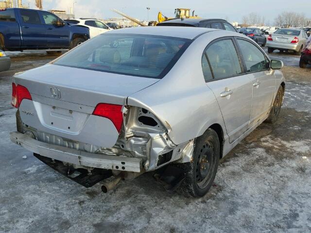 2HGFA16557H026326 - 2007 HONDA CIVIC LX SILVER photo 4