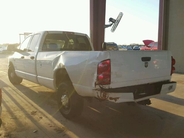 3D7KR28D18G223727 - 2008 DODGE RAM 2500 S WHITE photo 3