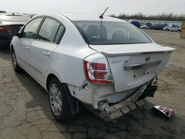 3N1AB6AP3BL727848 - 2011 NISSAN SENTRA 2.0 WHITE photo 3