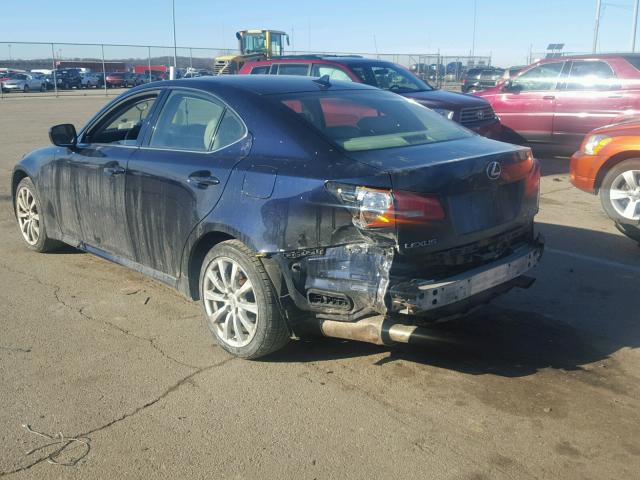 JTHCK262285023711 - 2008 LEXUS IS 250 BLUE photo 3