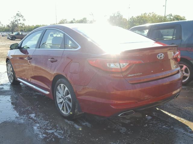 5NPE34AFXGH391243 - 2016 HYUNDAI SONATA SPO RED photo 3