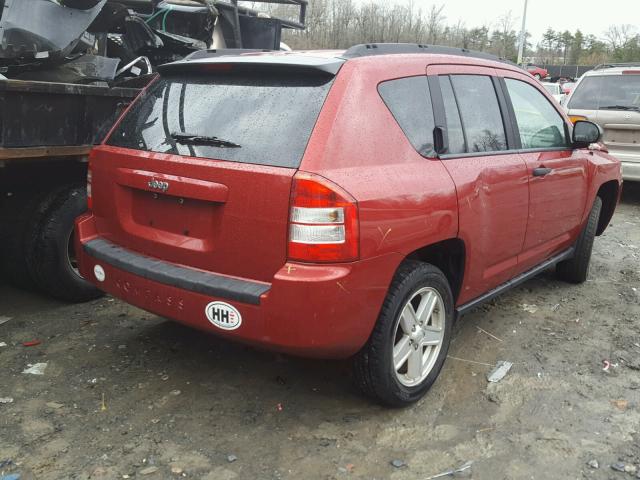 1J8FT47W07D158515 - 2007 JEEP COMPASS RED photo 4