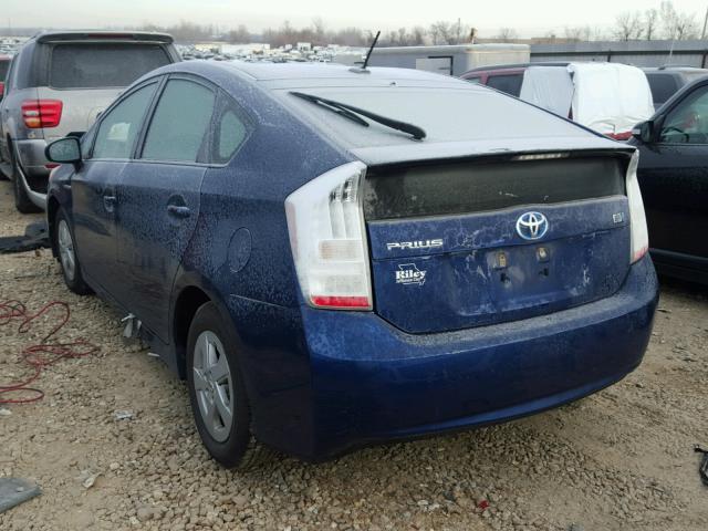 JTDKN3DU8A5183905 - 2010 TOYOTA PRIUS BLUE photo 3