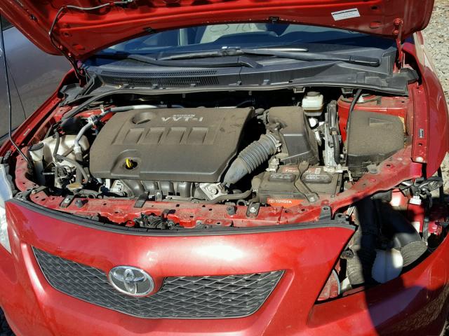 JTDBL40E399087520 - 2009 TOYOTA COROLLA BA RED photo 7