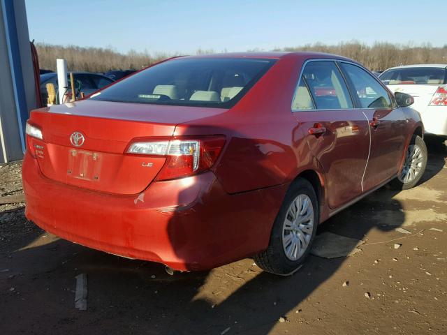 4T1BF1FK4CU549294 - 2012 TOYOTA CAMRY BASE RED photo 4