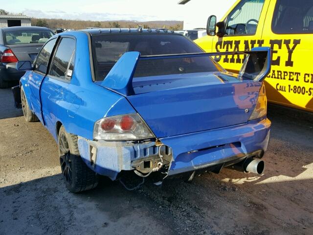 JA3AH86F33U124167 - 2003 MITSUBISHI LANCER EVO BLUE photo 3