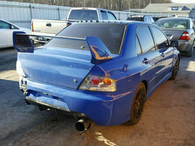 JA3AH86F33U124167 - 2003 MITSUBISHI LANCER EVO BLUE photo 4