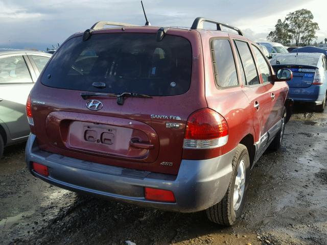 KM8SC73E45U995619 - 2005 HYUNDAI SANTA FE G MAROON photo 4