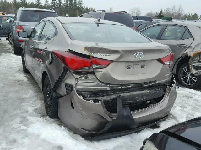 5NPDH4AE1FH597523 - 2015 HYUNDAI ELANTRA SE BROWN photo 3