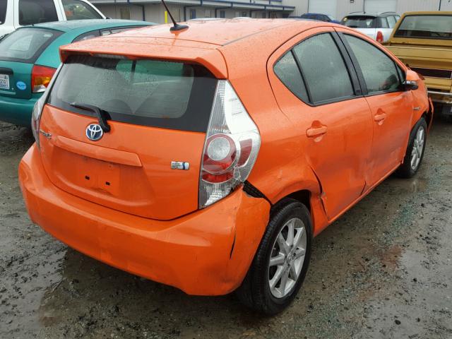 JTDKDTB33E1067988 - 2014 TOYOTA PRIUS C ORANGE photo 4