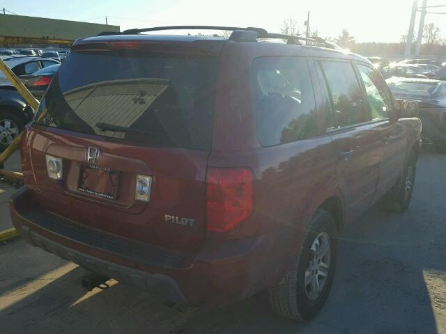 2HKYF18553H549546 - 2003 HONDA PILOT EXL MAROON photo 4