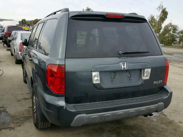 2HKYF18624H500217 - 2004 HONDA PILOT EXL GRAY photo 3