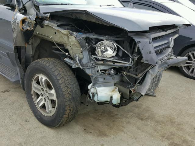 2HKYF18624H500217 - 2004 HONDA PILOT EXL GRAY photo 9