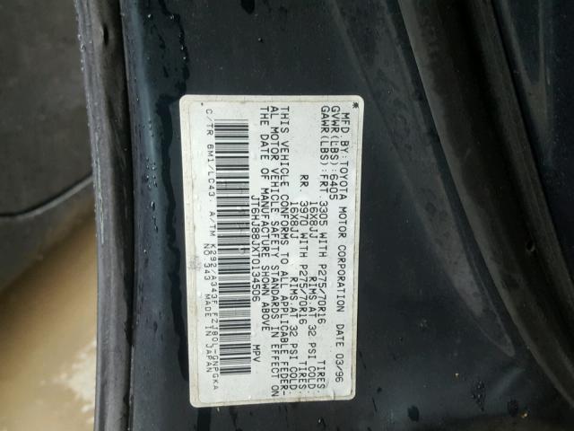 JT6HJ88JXT0134506 - 1996 LEXUS LX 450 GREEN photo 10