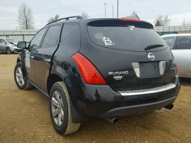 JN8AZ08W87W659975 - 2007 NISSAN MURANO SL BLACK photo 3