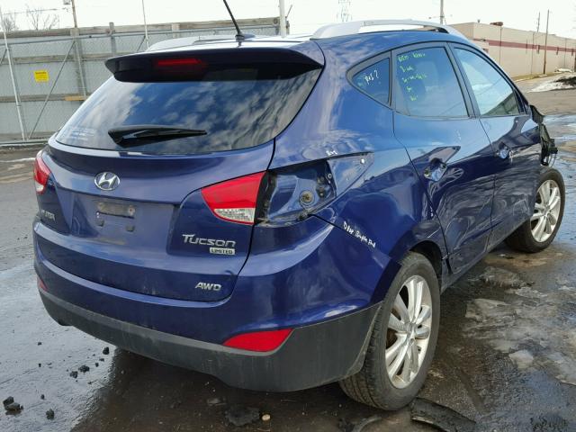 KM8JUCAC8BU227141 - 2011 HYUNDAI TUCSON GLS BLUE photo 4