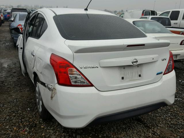 3N1CN7AP5FL833584 - 2015 NISSAN VERSA S WHITE photo 3