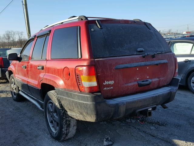 1J4GW48SX4C254274 - 2004 JEEP GRAND CHER RED photo 3