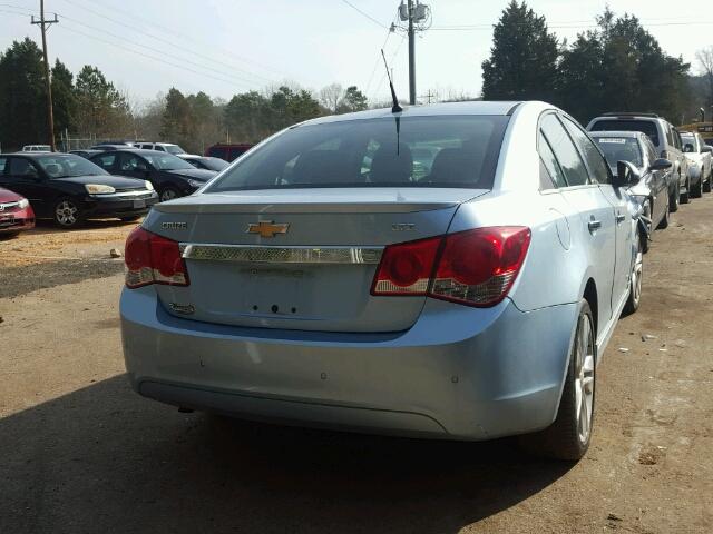 1G1PH5S98B7240352 - 2011 CHEVROLET CRUZE LTZ BLUE photo 4