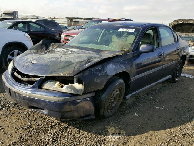 2G1WF55K319215467 - 2001 CHEVROLET IMPALA BLUE photo 2