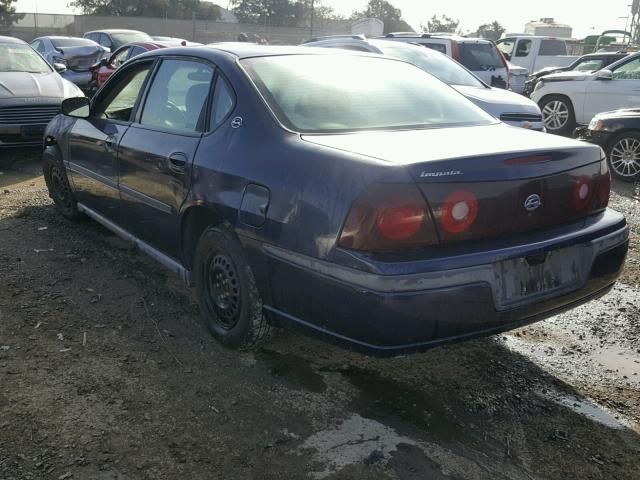 2G1WF55K319215467 - 2001 CHEVROLET IMPALA BLUE photo 3