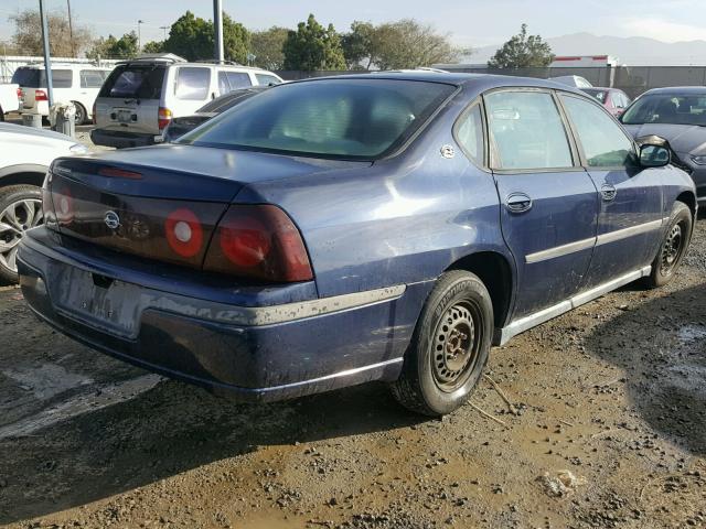 2G1WF55K319215467 - 2001 CHEVROLET IMPALA BLUE photo 4