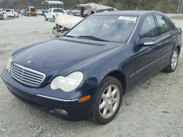 WDBRF64J21F068616 - 2001 MERCEDES-BENZ C320 BLUE photo 2