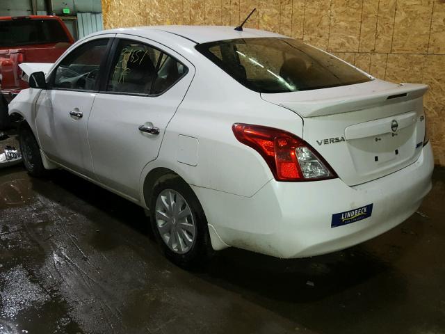 3N1CN7AP9DL886799 - 2013 NISSAN VERSA S WHITE photo 3