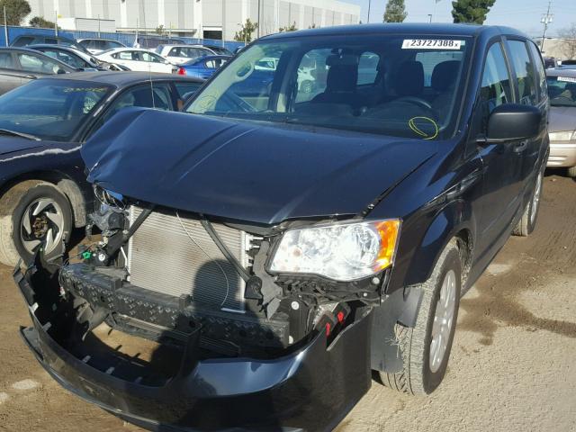 2C4RDGBG4ER344264 - 2014 DODGE GRAND CARA BLUE photo 2