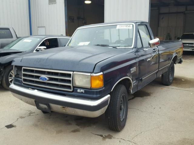 1FTEF25N4KNB58996 - 1989 FORD F250 BLUE photo 2