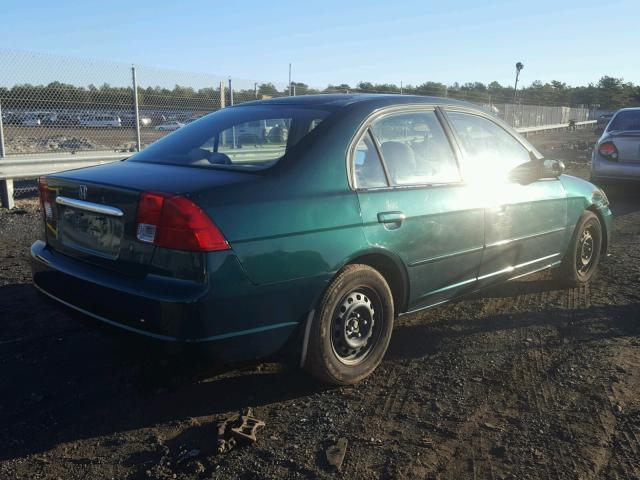 2HGES16552H531381 - 2002 HONDA CIVIC LX GREEN photo 4