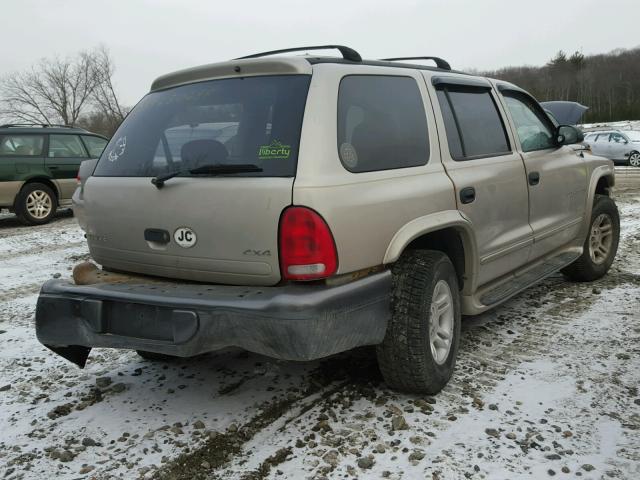 1B4HS28N31F600743 - 2001 DODGE DURANGO TAN photo 4