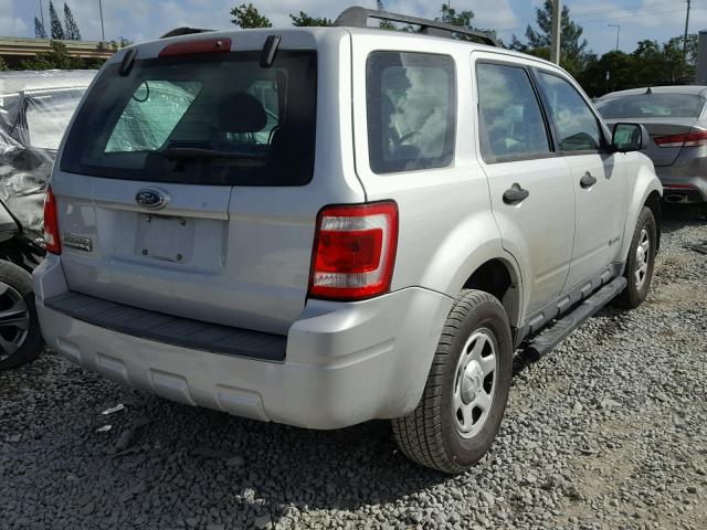 1FMCU02Z28KD07291 - 2008 FORD ESCAPE XLS SILVER photo 4