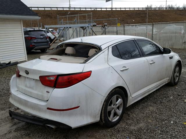 KNAGM4A7XF5555942 - 2015 KIA OPTIMA LX WHITE photo 4