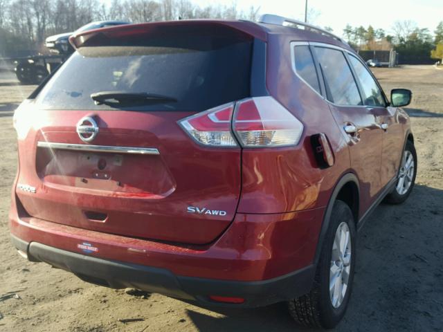 KNMAT2MV6FP530261 - 2015 NISSAN ROGUE S RED photo 4