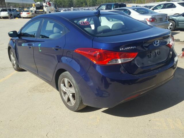 5NPDH4AE5CH063730 - 2012 HYUNDAI ELANTRA GL BLUE photo 3