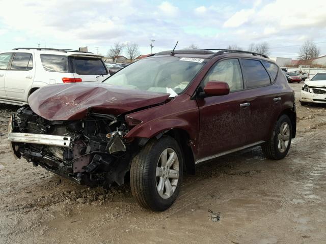 JN8AZ08T77W521978 - 2007 NISSAN MURANO SL MAROON photo 2