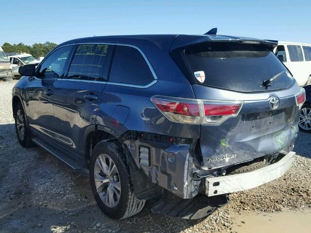 5TDZKRFH4FS073784 - 2015 TOYOTA HIGHLANDER BLUE photo 3