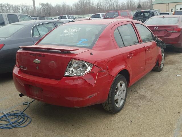 1G1AK58F587327252 - 2008 CHEVROLET COBALT LS RED photo 4