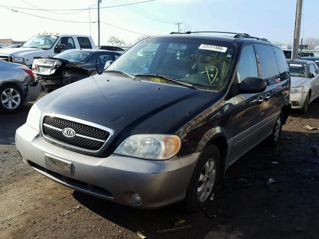 KNDUP131146574066 - 2004 KIA SEDONA EX BLACK photo 2