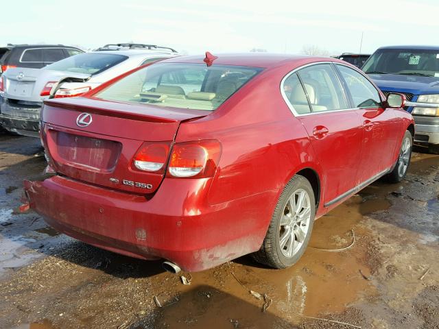 JTHCE1KS3A0026613 - 2010 LEXUS GS 350 RED photo 4