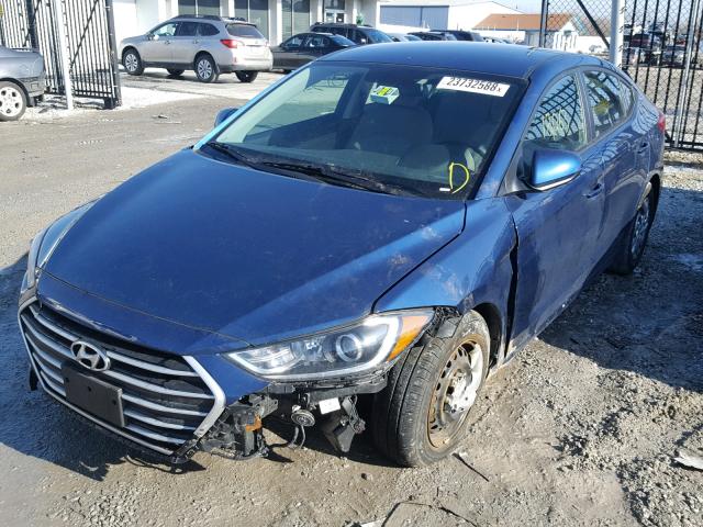 5NPD74LF2HH160755 - 2017 HYUNDAI ELANTRA SE BLUE photo 2