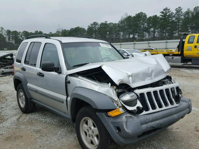 1J4GK48K75W646012 - 2005 JEEP LIBERTY SP SILVER photo 1