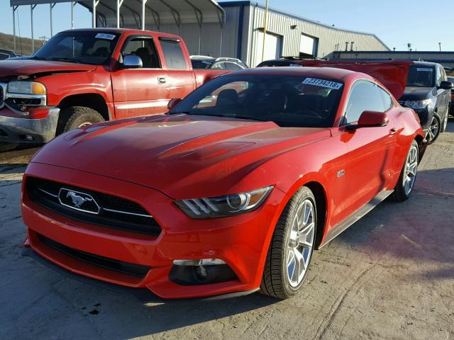 1FA6P8CF2F5411437 - 2015 FORD MUSTANG GT RED photo 2