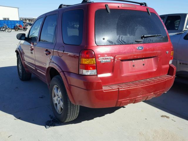 1FMYU04147KA26377 - 2007 FORD ESCAPE LIM RED photo 3