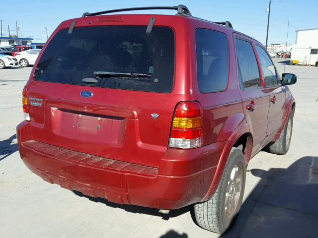 1FMYU04147KA26377 - 2007 FORD ESCAPE LIM RED photo 4