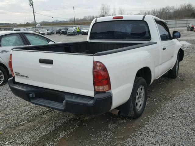 5TENX22N55Z135603 - 2005 TOYOTA TACOMA WHITE photo 4