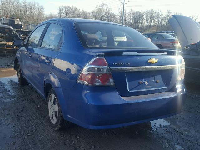 KL1TD56678B239143 - 2008 CHEVROLET AVEO BASE BLUE photo 3